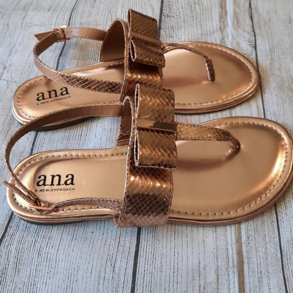 A.N.A. Rose Gold Sandals, size 8 - Picture 2 of 3